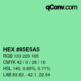 Color code: HEX #85E5A5 | qconv.com
