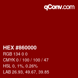 Color code: HEX #860000 | qconv.com