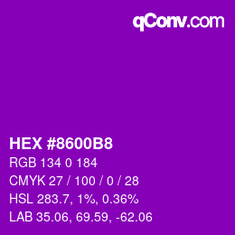 Color code: HEX #8600B8 | qconv.com