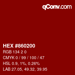 Color code: HEX #860200 | qconv.com