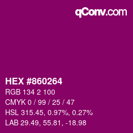Color code: HEX #860264 | qconv.com