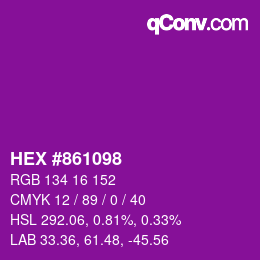 カラーコード: HEX #861098 | qconv.com
