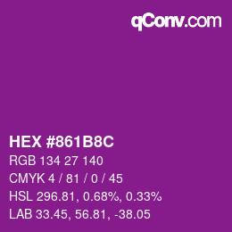 Color code: HEX #861B8C | qconv.com