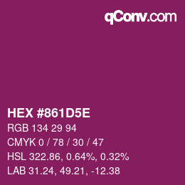 Color code: HEX #861D5E | qconv.com