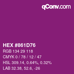 Color code: HEX #861D76 | qconv.com