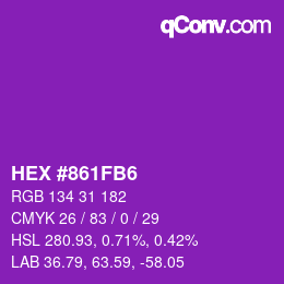 Color code: HEX #861FB6 | qconv.com