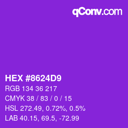 Color code: HEX #8624D9 | qconv.com