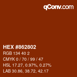 Color code: HEX #862802 | qconv.com