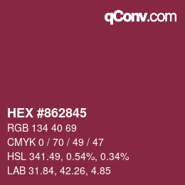 Color code: HEX #862845 | qconv.com