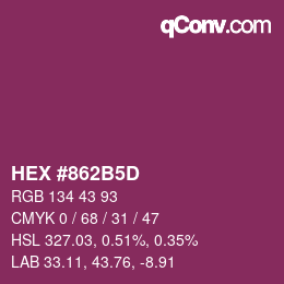 Color code: HEX #862B5D | qconv.com