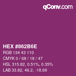 Color code: HEX #862B6E | qconv.com