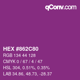 Color code: HEX #862C80 | qconv.com