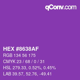 Color code: HEX #8638AF | qconv.com