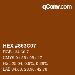 Color code: HEX #863C07 | qconv.com