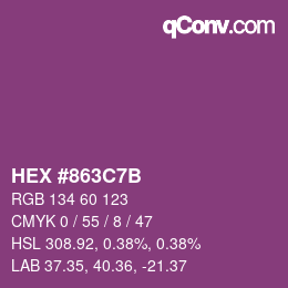 Color code: HEX #863C7B | qconv.com
