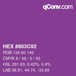 Código de color: HEX #863C92 | qconv.com
