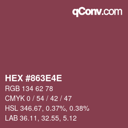 Color code: HEX #863E4E | qconv.com
