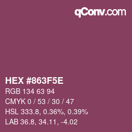 Color code: HEX #863F5E | qconv.com
