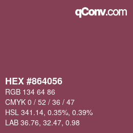 Farbcode: HEX #864056 | qconv.com