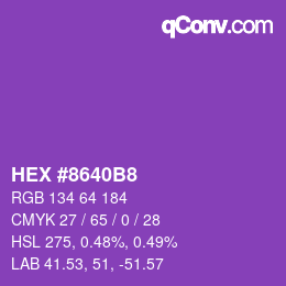 Color code: HEX #8640B8 | qconv.com