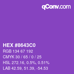 Color code: HEX #8643C0 | qconv.com
