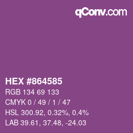 Color code: HEX #864585 | qconv.com