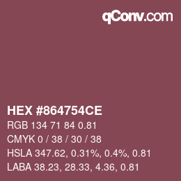 Farbcode: HEX #864754CE | qconv.com