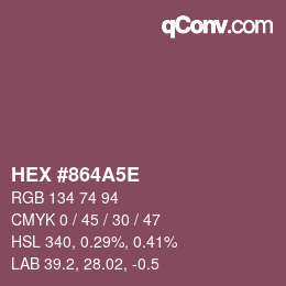Color code: HEX #864A5E | qconv.com
