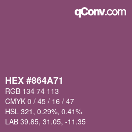 Color code: HEX #864A71 | qconv.com