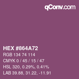 Color code: HEX #864A72 | qconv.com