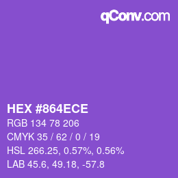 Color code: HEX #864ECE | qconv.com