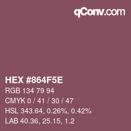 Color code: HEX #864F5E | qconv.com