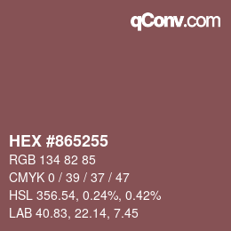 颜色代码: HEX #865255 | qconv.com