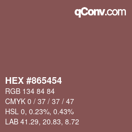 Color code: HEX #865454 | qconv.com