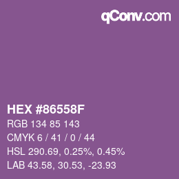 颜色代码: HEX #86558F | qconv.com