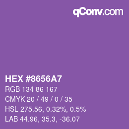 Color code: HEX #8656A7 | qconv.com