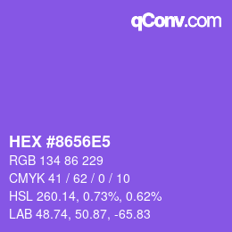 Color code: HEX #8656E5 | qconv.com