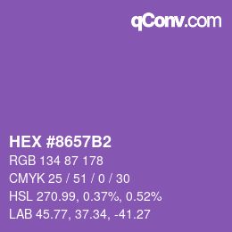 Farbcode: HEX #8657B2 | qconv.com
