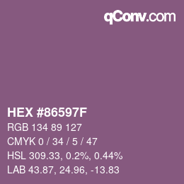 Color code: HEX #86597F | qconv.com