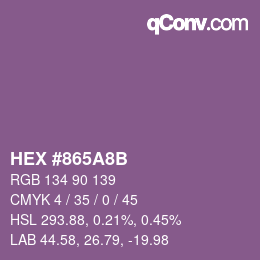 Color code: HEX #865A8B | qconv.com