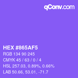 Color code: HEX #865AF5 | qconv.com