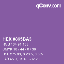 カラーコード: HEX #865BA3 | qconv.com