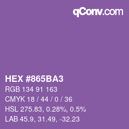 Color code: HEX #865BA3 | qconv.com