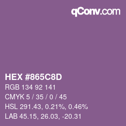 カラーコード: HEX #865C8D | qconv.com