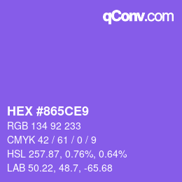 Color code: HEX #865CE9 | qconv.com