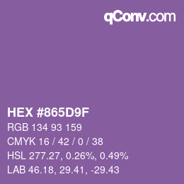 Color code: HEX #865D9F | qconv.com