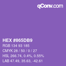 Color code: HEX #865DB9 | qconv.com