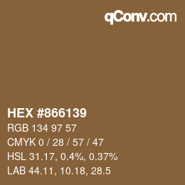 Color code: HEX #866139 | qconv.com