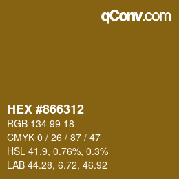 颜色代码: HEX #866312 | qconv.com