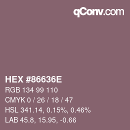 Color code: HEX #86636E | qconv.com